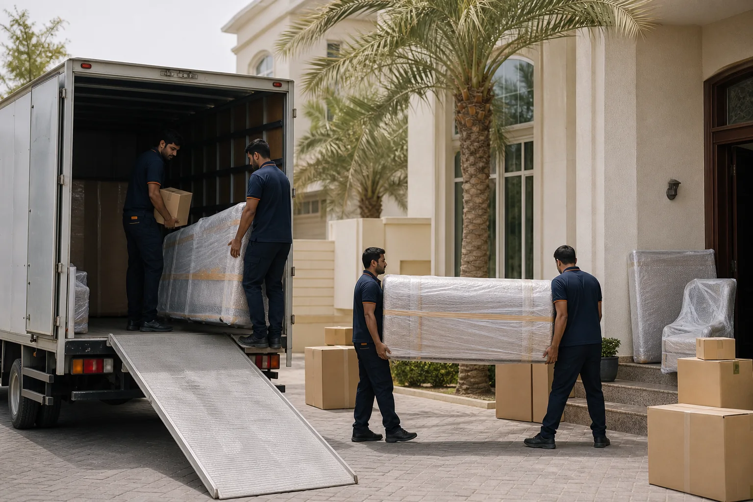 A clear Ajman loading route supports controlled movement from property to vehicle.